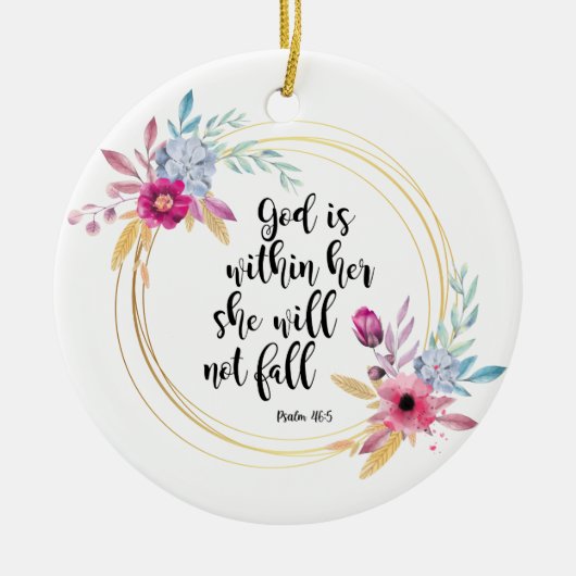 God is binnen haar psalm 46:5 keramisch ornament (Voorkant)