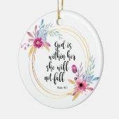 God is binnen haar psalm 46:5 keramisch ornament (Links)