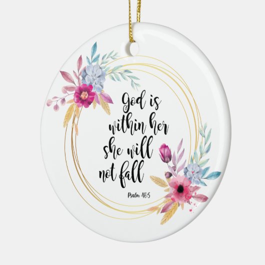God is binnen haar psalm 46:5 keramisch ornament (Links)