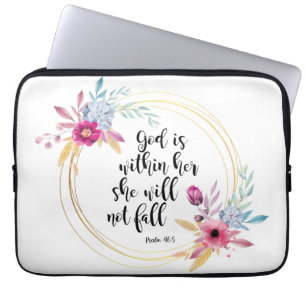 God is binnen haar psalm 46:5 laptop sleeve
