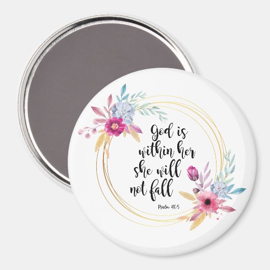 God is binnen haar psalm 46:5 magneet (Voorkant / Achterkant)