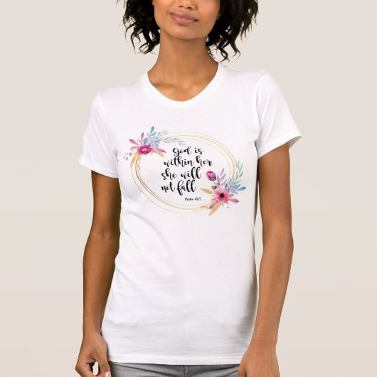 God is binnen haar psalm 46:5 t-shirt (Voorkant)