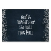 God is binnen haar, ze zal geen Bijbelse Verse Her Kaart (Achterkant)