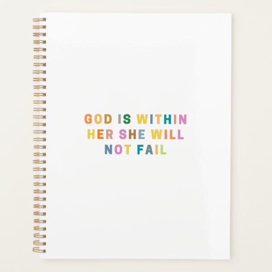 GOD IS BINNEN HAAR ZE ZAL NIET KINDEREN PLANNER (Voorkant)