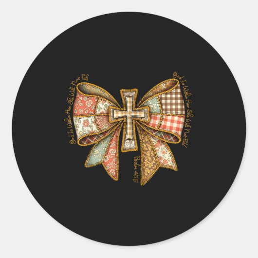 God Is Binnen Haar Ze Zal Niet Vallen Coquette Boo Ronde Sticker (Voorkant)
