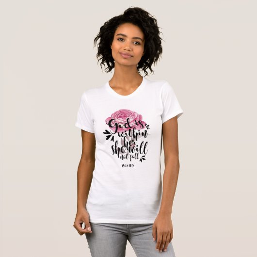 God is binnen haar zij zal geen Herfst ~ Psalm 46: T-shirt (Voorkant volledig)