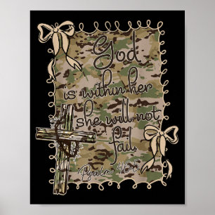 God Is Binnen Haar Zij Zal Niet Falen Christelijke Poster