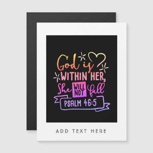 God Is Binnen Haar Zij Zal Niet Vallen FAITH Meisj (Voorkant / Achterkant)