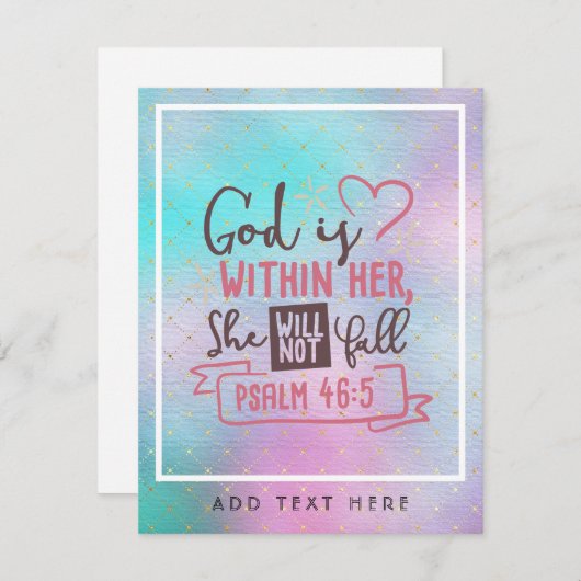 God Is Binnen Haar Zij Zal Niet Vallen FAITH Meisj (Voorkant / Achterkant)