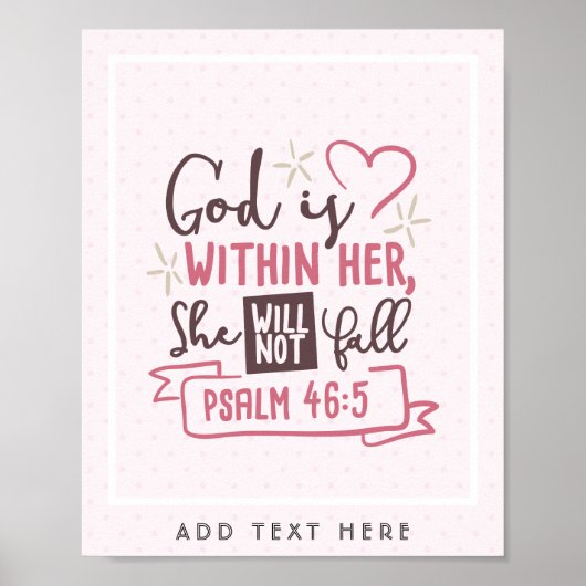 God Is Binnen Haar Zij Zal Niet Vallen FAITH Meisj Poster (Voorkant)