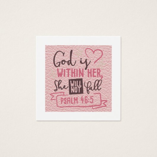 God Is Binnen Haar Zij Zal Niet Vallen FAITH Meisj Vierkante Visitekaartjes (Voorkant)