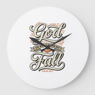 God Is Binnen Haar Zij Zal Niet Vallen Vintage T-s Grote Klok