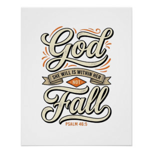 God Is Binnen Haar Zij Zal Niet Vallen Vintage T-s Perfect Poster