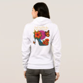 God is binnen in haar hoodie (Achterkant volledig)