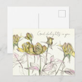 God is blij met je gele rozen briefkaart (Voorkant / Achterkant)