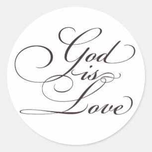 God is de Christelijke Weddenkers van het Liefde S Ronde Sticker