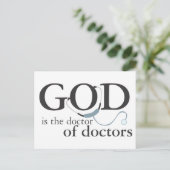 God is de Doctor in de Artsen Briefkaart (Staand voorkant)