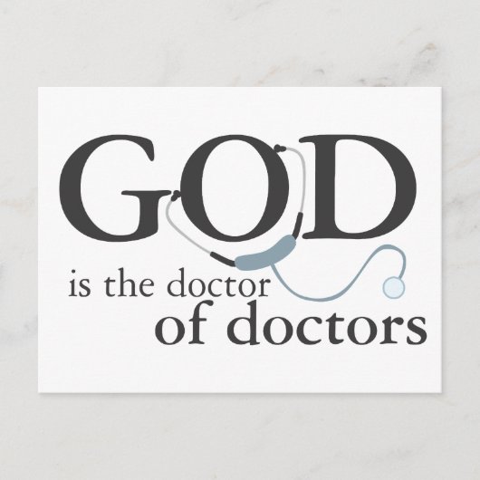 God is de Doctor in de Artsen Briefkaart (Voorkant)