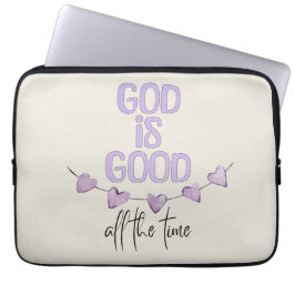God is de hele tijd goed laptop sleeve