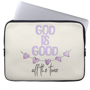 God is de hele tijd goed laptop sleeve