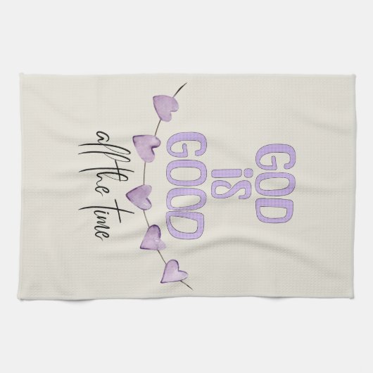 God is de hele tijd goed theedoek (Horizontaal)