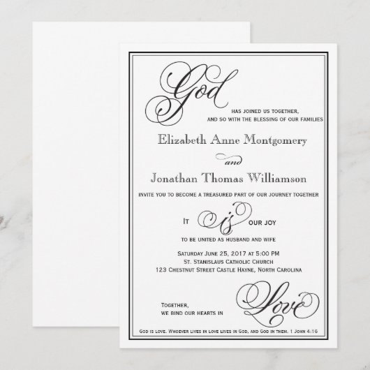 God is de Liefde Christelijke Uitnodiging van de W (Voorkant / Achterkant)