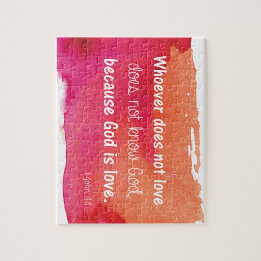 God is de Liefde Waterverf Verse Bijbel Verse Legpuzzel (Verticaal)