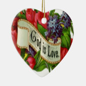 God is de liefdeskerstversiering keramisch ornament (Rechts)