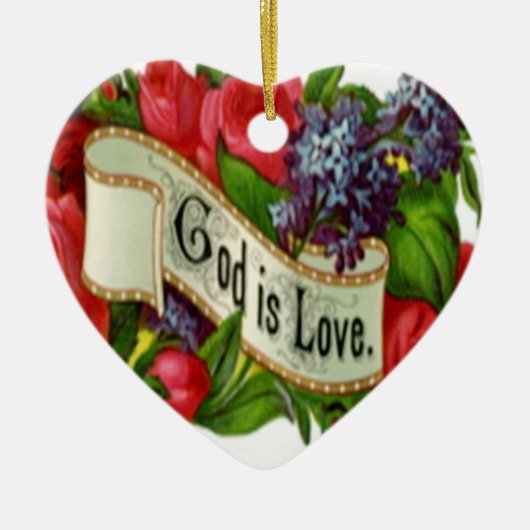 God is de liefdeskerstversiering keramisch ornament (Voorkant)