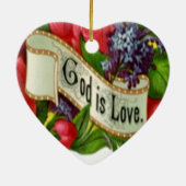 God is de liefdeskerstversiering keramisch ornament (Achterkant)