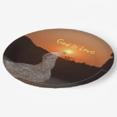 God is de Love Sunset Papieren Bordje (Gekanteld)