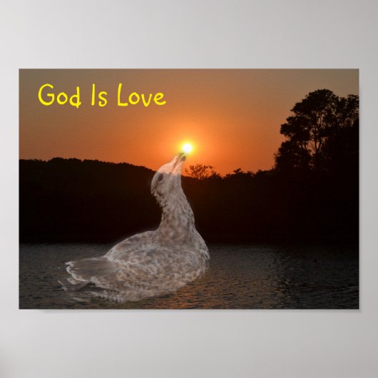 God is de Love Sunset Poster (Voorkant)