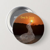 God is de Love Sunset Ronde Button 7,6 Cm (Voorkant /achterkant)