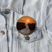 God is de Love Sunset Ronde Button 7,6 Cm (In situ)