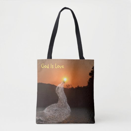 God is de Love Sunset Tote Bag (Voorkant)