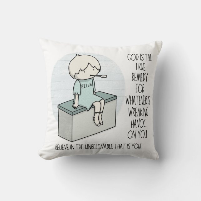 God is de remedie kussen (Voorkant)