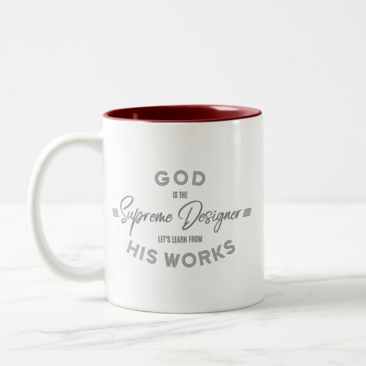GOD is de SUPREME DESIGNER Two-Tone Mok 11 oz (Links)
