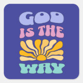 God is de Weg Vierkante Sticker (Voorkant)