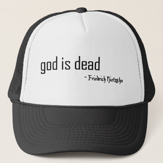 "God is dood" Trucker Pet (Voorkant)