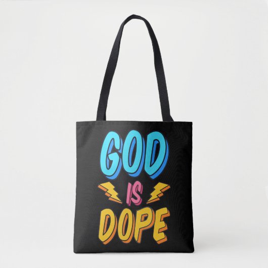 God Is Dope Funny Christian Faith Religious Believ Tote Bag (Voorkant)