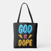God Is Dope Funny Christian Faith Religious Believ Tote Bag (Achterkant)