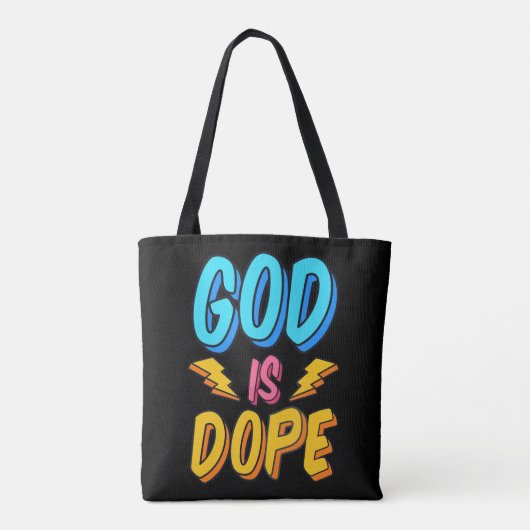 God Is Dope Funny Christian Faith Religious Believ Tote Bag (Achterkant)