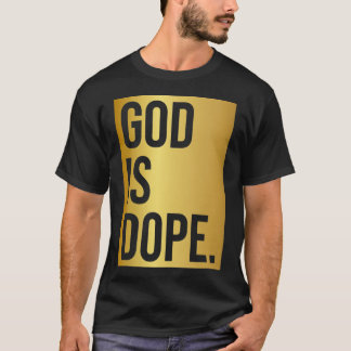 God is Dope Gold VNeck T-shirt