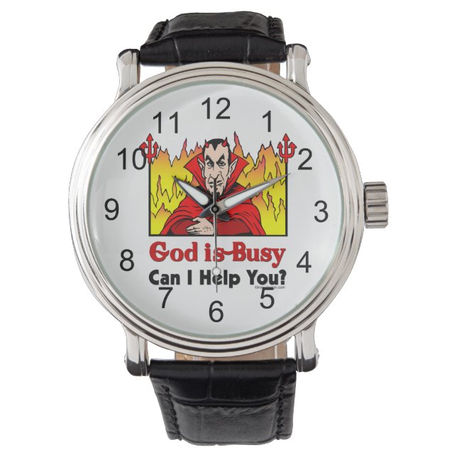 God is druk, kan ik je helpen? horloge (Voorkant)