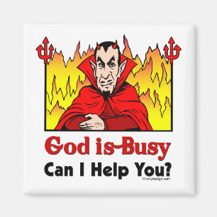 God is druk, kan ik je helpen? Magnet