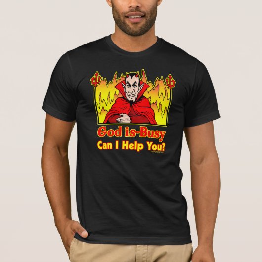 God is druk, kan ik je helpen? T-shirt (Voorkant)