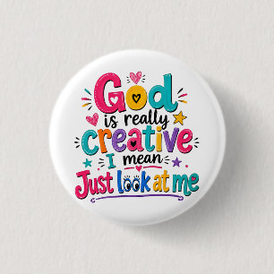 God is echt creatief, ik bedoel, kijk maar naar mi ronde button 3,2 cm