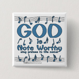 God is een aantekening waardig vierkante button 5,1 cm