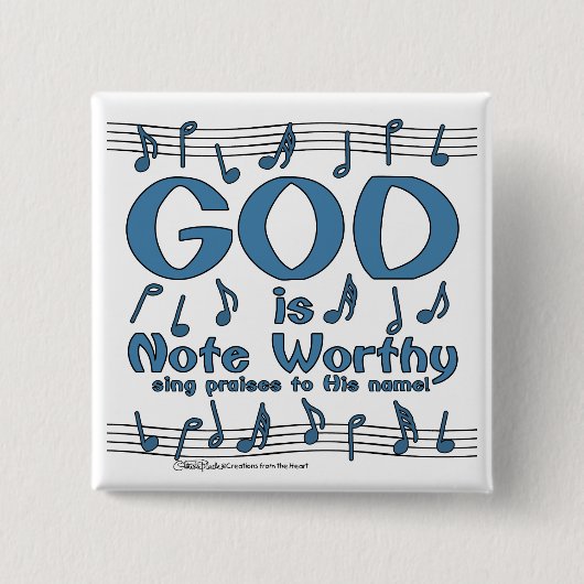 God is een aantekening waardig vierkante button 5,1 cm (Voorkant)