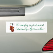 God is een cellist bumpersticker (Op auto)